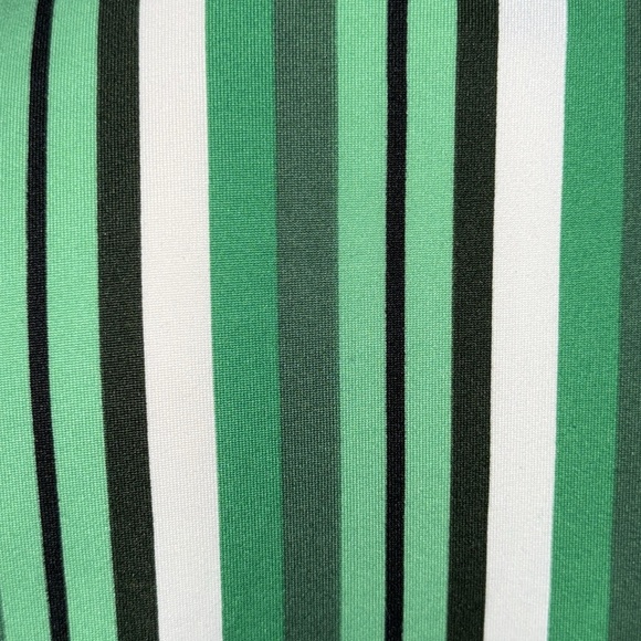 Lesley Evers Striped Green Sleeveless Tank Top Contrast Trim Multi Hues - Picture 5 of 11